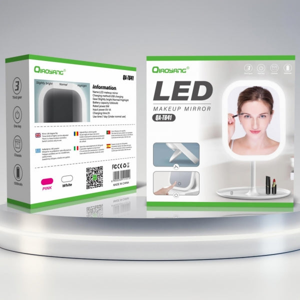 Espelho LED Redondo de Mesa