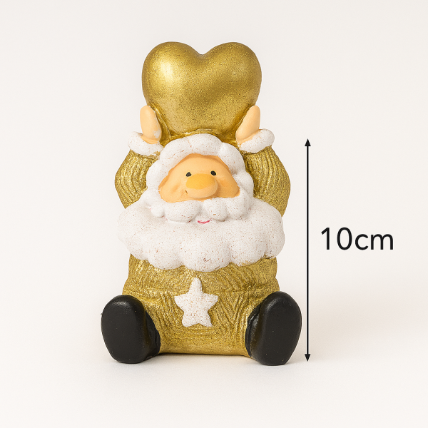 Figura Pai Natal Dourado 10cm