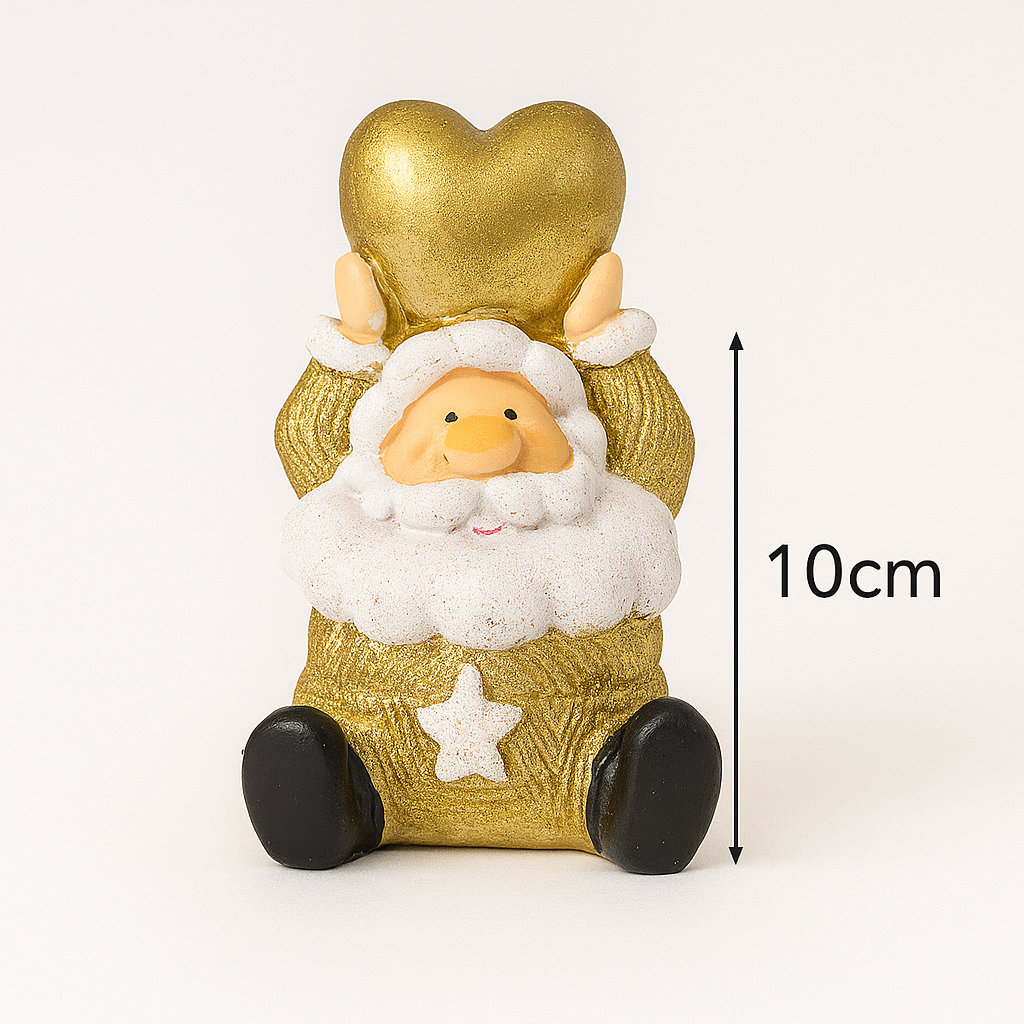 Figura Pai Natal Dourado 10cm